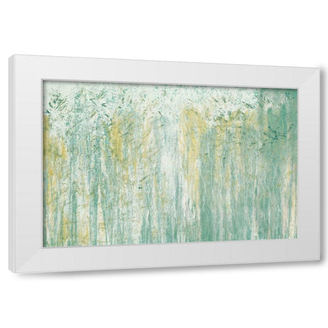 Teal Ambient Surround White Modern Wood Framed Art Print by Mercado, M.