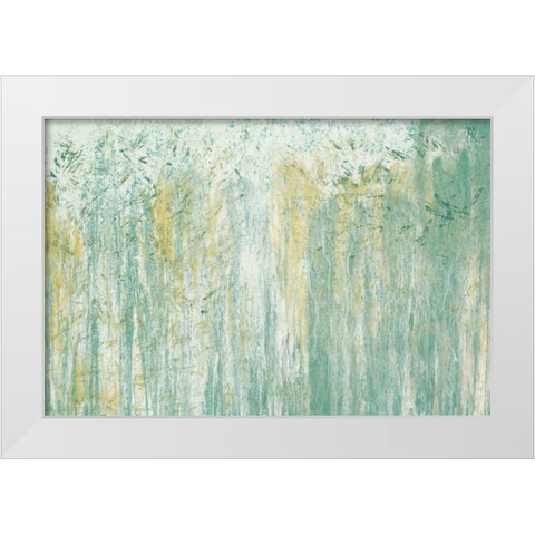 Teal Ambient Surround White Modern Wood Framed Art Print by Mercado, M.