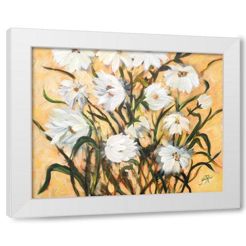 Wild Daisies White Modern Wood Framed Art Print by DeRice, Julie