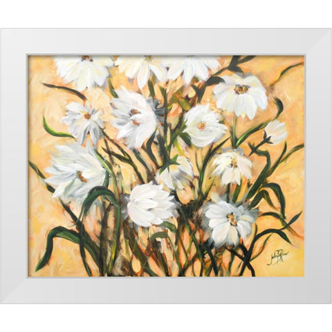 Wild Daisies White Modern Wood Framed Art Print by DeRice, Julie