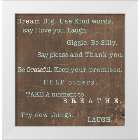 Encouraging Words White Modern Wood Framed Art Print by Studio, Sd Graphics