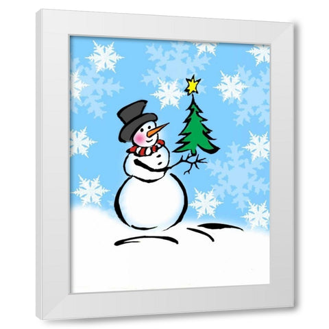 Silly Snowmen III White Modern Wood Framed Art Print by Biscardi, Nicholas