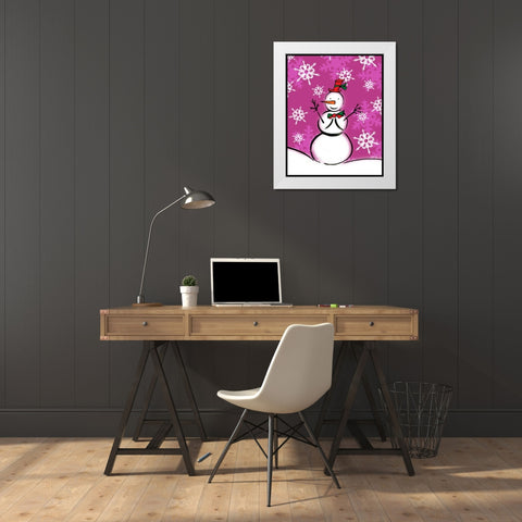 Silly Snowmen IX White Modern Wood Framed Art Print by Biscardi, Nicholas