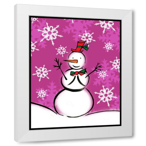 Silly Snowmen IX White Modern Wood Framed Art Print by Biscardi, Nicholas