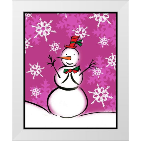 Silly Snowmen IX White Modern Wood Framed Art Print by Biscardi, Nicholas