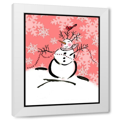 Silly Snowmen XI White Modern Wood Framed Art Print by Biscardi, Nicholas