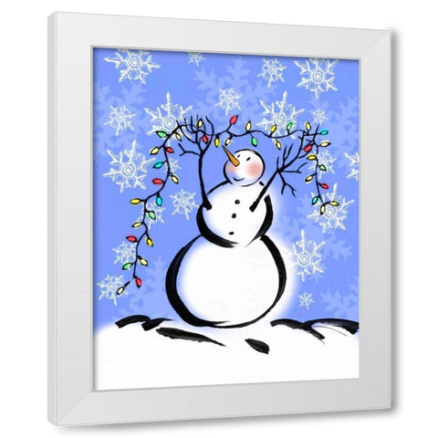 Silly Snowmen I White Modern Wood Framed Art Print by Biscardi, Nicholas