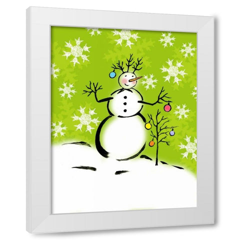 Silly Snowmen IV White Modern Wood Framed Art Print by Biscardi, Nicholas