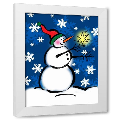Silly Snowmen II White Modern Wood Framed Art Print by Biscardi, Nicholas