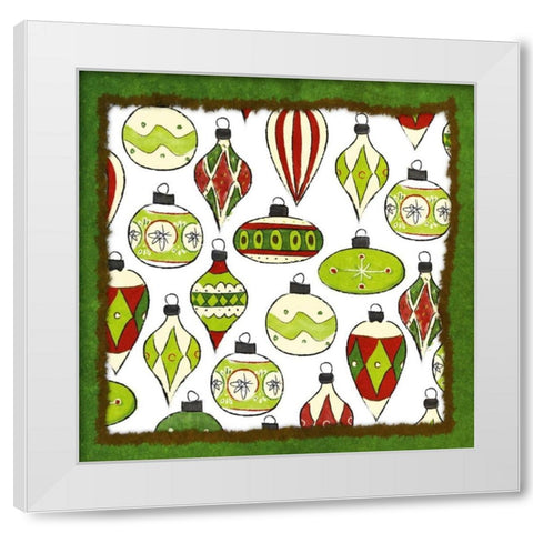 Whimsical Ornaments I White Modern Wood Framed Art Print by SD Graphics Studio