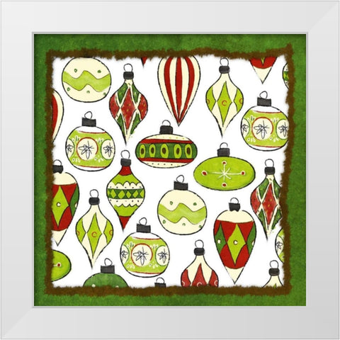 Whimsical Ornaments I White Modern Wood Framed Art Print by SD Graphics Studio