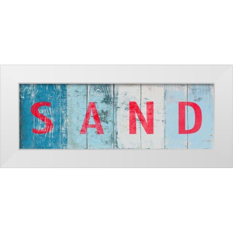 Beach and Sand II White Modern Wood Framed Art Print by SD Graphics Studio