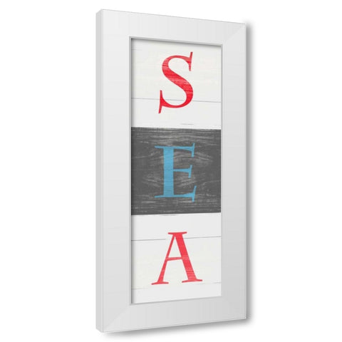 Sea and Wave I White Modern Wood Framed Art Print by SD Graphics Studio