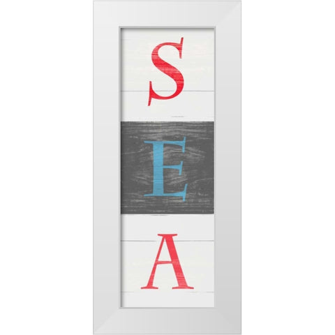 Sea and Wave I White Modern Wood Framed Art Print by SD Graphics Studio