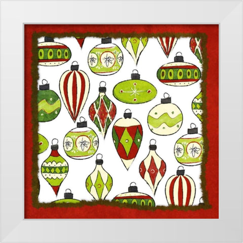 Whimsical Ornaments II White Modern Wood Framed Art Print by SD Graphics Studio