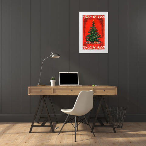 Xmas Tree White Modern Wood Framed Art Print by Biscardi, Nicholas