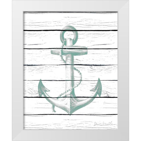 Anchor on Wood White Modern Wood Framed Art Print by Loreth, Lanie
