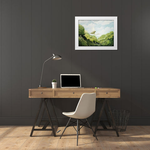 Egret White Modern Wood Framed Art Print by Nawrocke, Bruce