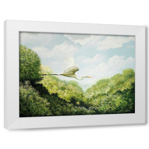 Egret White Modern Wood Framed Art Print by Nawrocke, Bruce