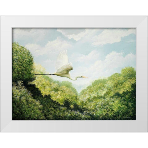 Egret White Modern Wood Framed Art Print by Nawrocke, Bruce
