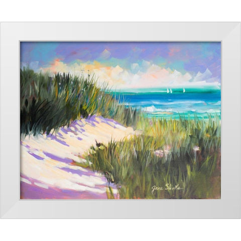 Seagrass Shore White Modern Wood Framed Art Print by Slivka, Jane