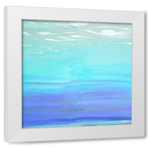 Aquatic Abstract White Modern Wood Framed Art Print by Meneely, Dan