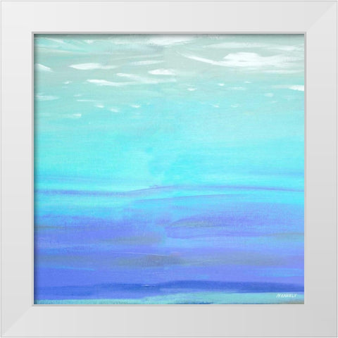 Aquatic Abstract White Modern Wood Framed Art Print by Meneely, Dan