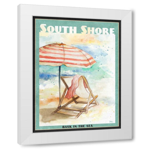 Shore Poster I White Modern Wood Framed Art Print by Pinto, Patricia