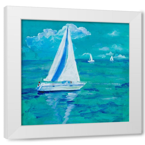 Regatta Winds I White Modern Wood Framed Art Print by Maria, Robin