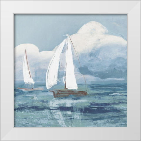 Dusk Regatta Winds White Modern Wood Framed Art Print by Maria, Robin