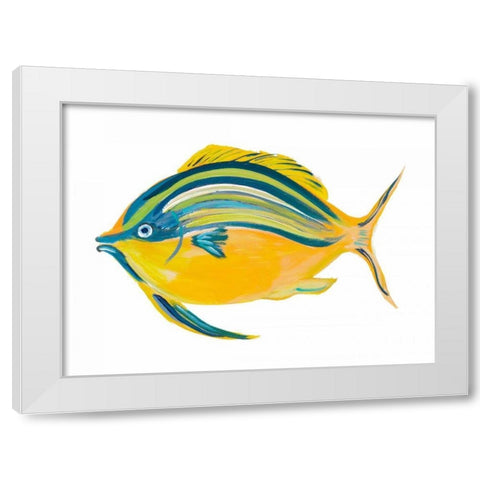 Fishy III White Modern Wood Framed Art Print by DeRice, Julie