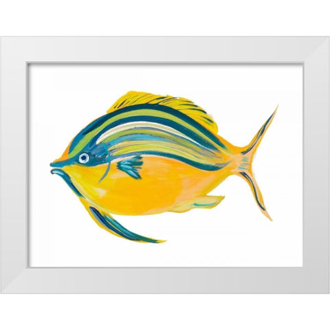 Fishy III White Modern Wood Framed Art Print by DeRice, Julie