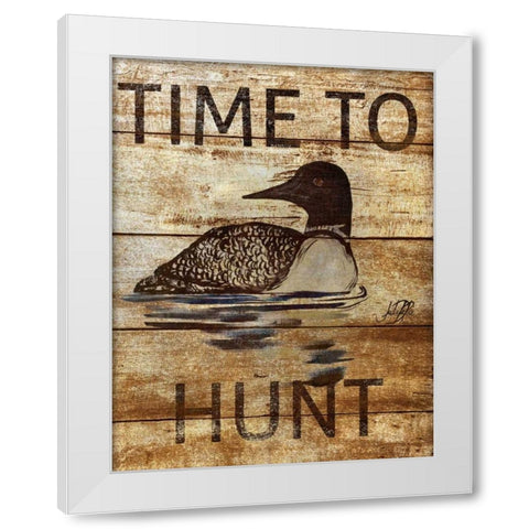 Time To Hunt  II White Modern Wood Framed Art Print by DeRice, Julie