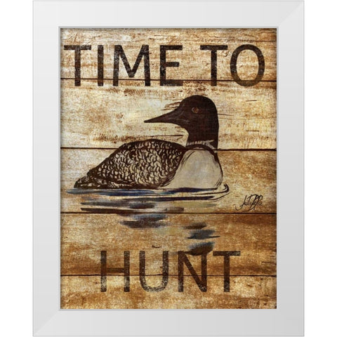 Time To Hunt  II White Modern Wood Framed Art Print by DeRice, Julie