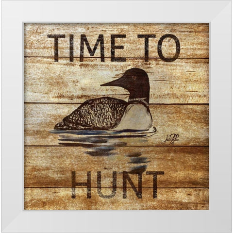 Time To Hunt Square II White Modern Wood Framed Art Print by DeRice, Julie