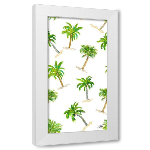 Toss Palm Pattern White Modern Wood Framed Art Print by DeRice, Julie