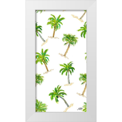 Toss Palm Pattern White Modern Wood Framed Art Print by DeRice, Julie