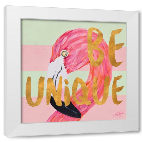 Be Wild and Unique I White Modern Wood Framed Art Print by DeRice, Julie