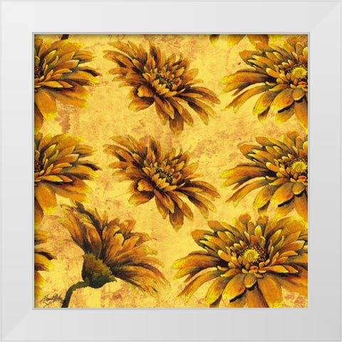 Yellow Floral Pattern I White Modern Wood Framed Art Print by Medley, Elizabeth