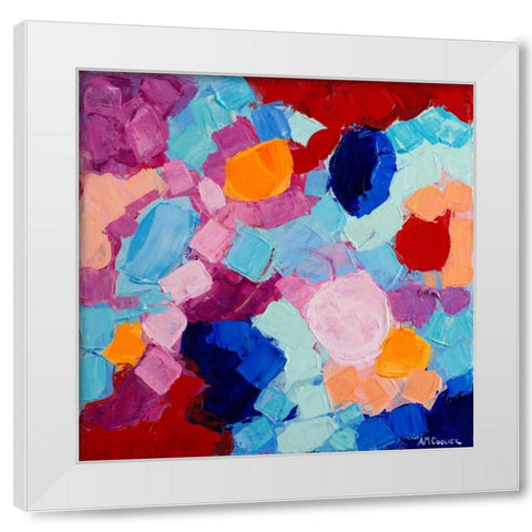 Flower Amoebic Party I White Modern Wood Framed Art Print by Coolick, Ann Marie