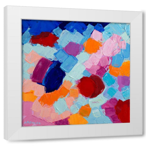 Flower Amoebic Party II White Modern Wood Framed Art Print by Coolick, Ann Marie