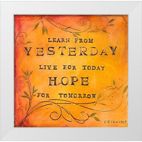 Learn Live Hope II White Modern Wood Framed Art Print by Kinnison, Carolyn