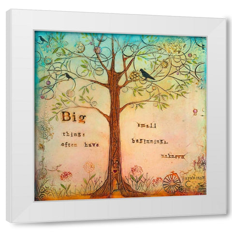 Big Things White Modern Wood Framed Art Print by Kinnison, Carolyn