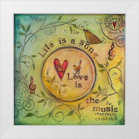 Peace Comes from Within II White Modern Wood Framed Art Print by Kinnison, Carolyn