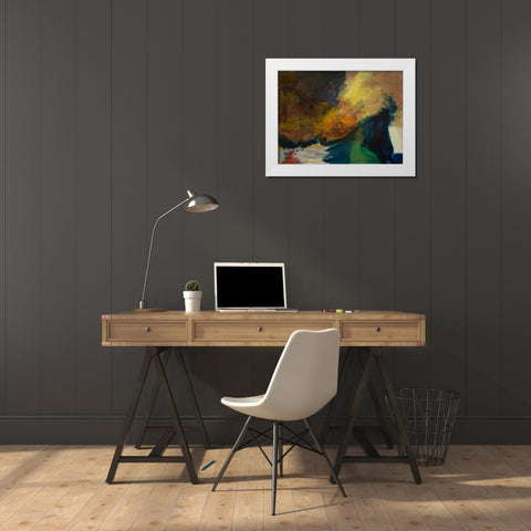 Wave White Modern Wood Framed Art Print by Maria, Robin