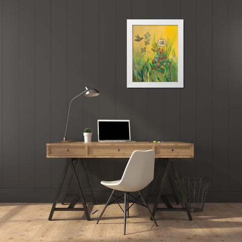 Waking Up with Sunshine White Modern Wood Framed Art Print by Maria, Robin