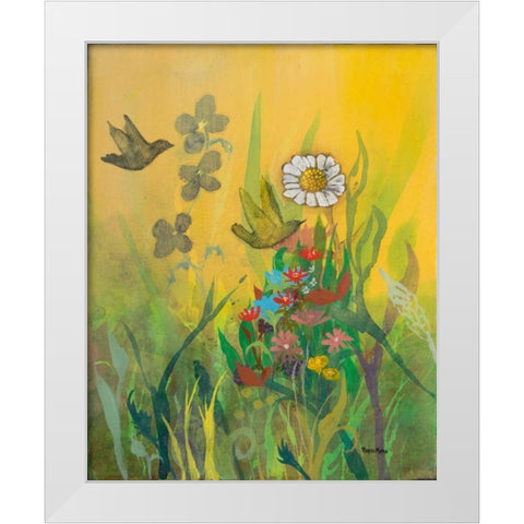 Waking Up with Sunshine White Modern Wood Framed Art Print by Maria, Robin