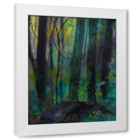 Weekend in the Woods White Modern Wood Framed Art Print by Maria, Robin