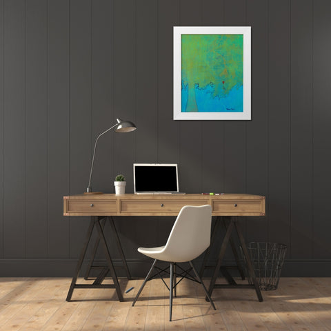 The Love Tree White Modern Wood Framed Art Print by Maria, Robin