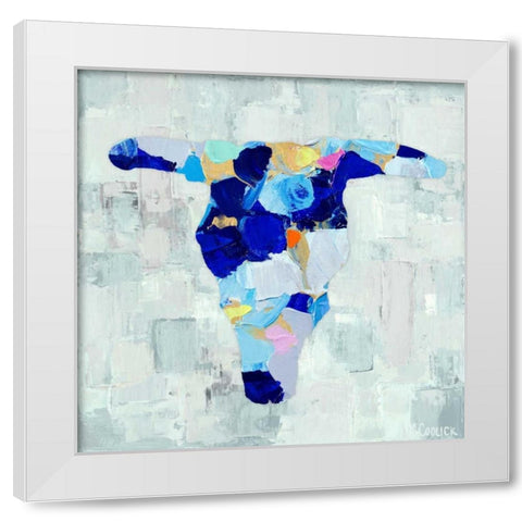 Mosaic Bull Skull White Modern Wood Framed Art Print by Coolick, Ann Marie